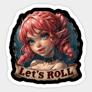 Let's Roll Cute Devil Girl Sticker